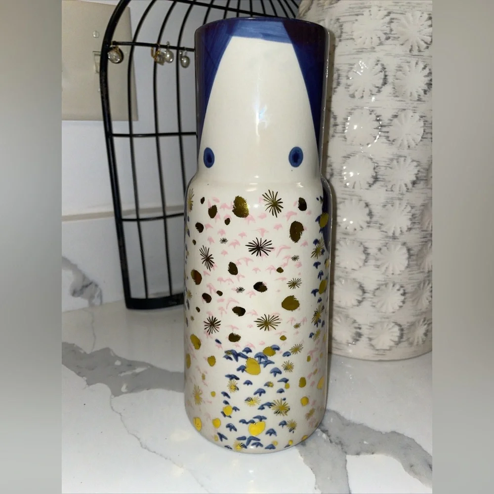 Pier 1 Imports Vase Pier One Blue White Gold